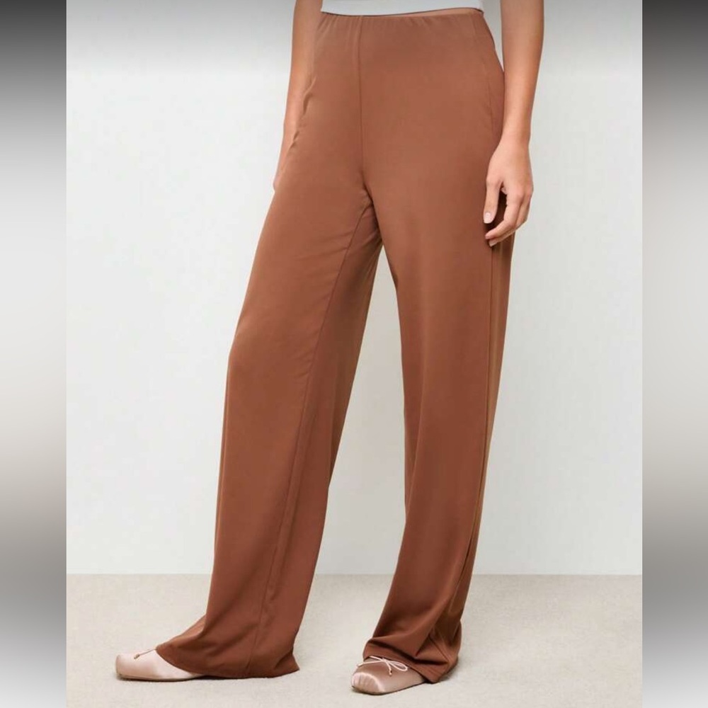 Wide leg rust orange tan color pants